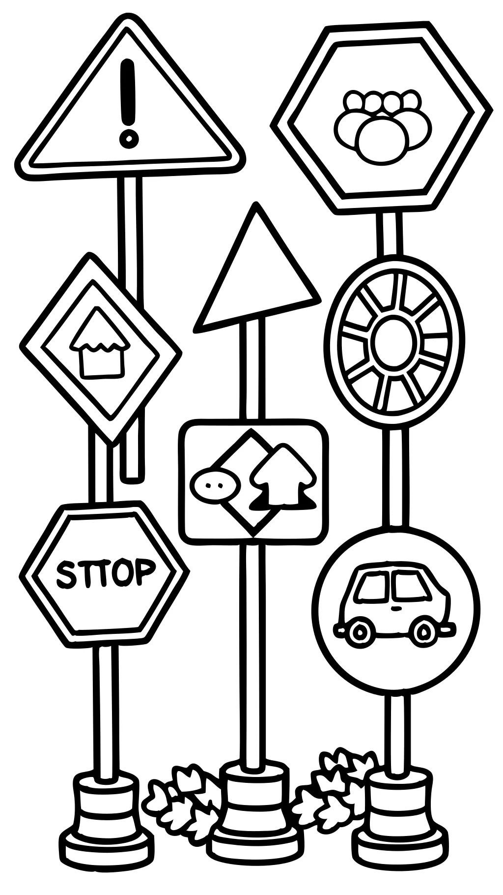 traffic signs coloring pages